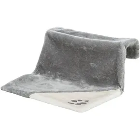 Plüss fűthető ágy, 45x24x31 cm, szürke/világosszürke
